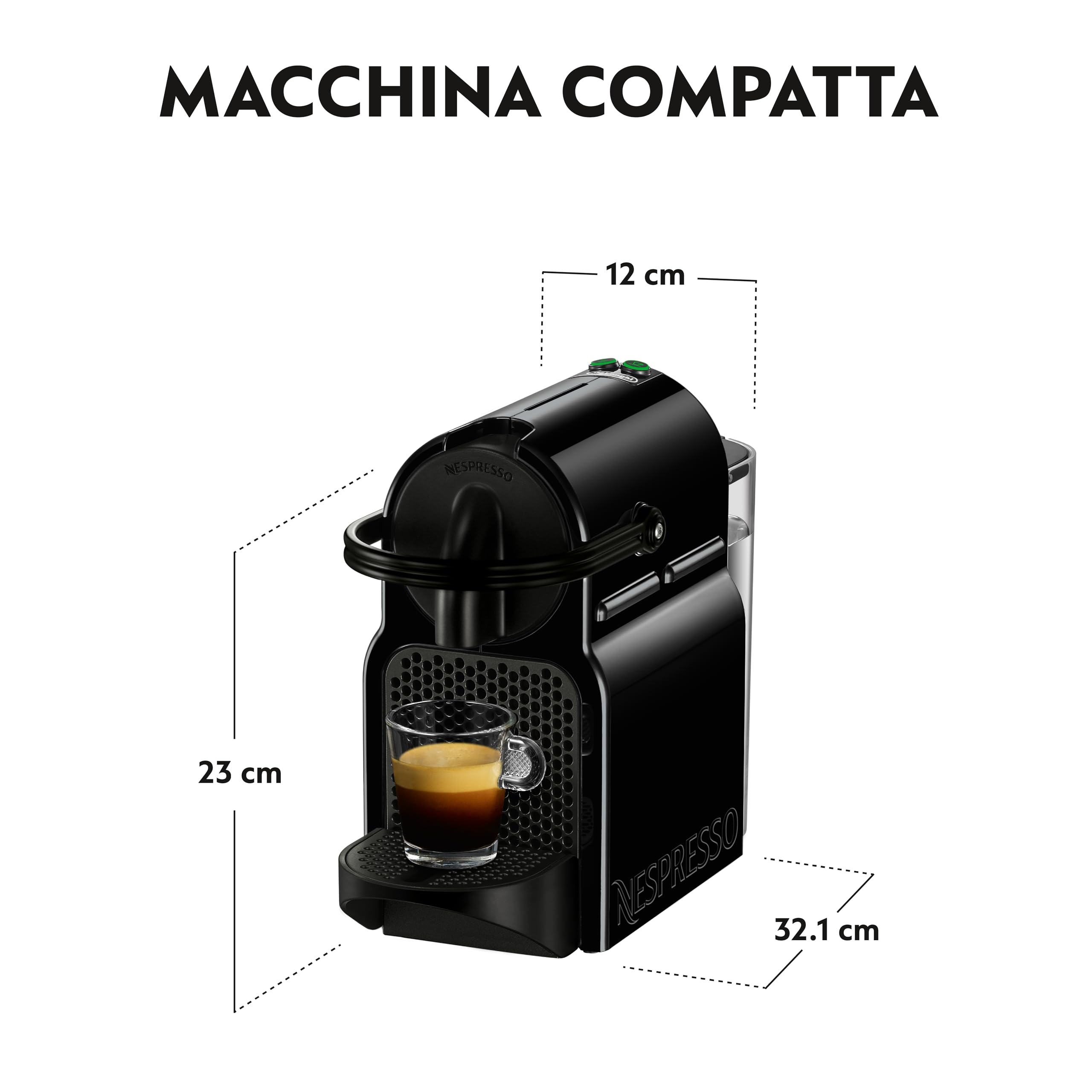 Nespresso Inissia EN80.B Macchina per Caffè Espresso, Black
