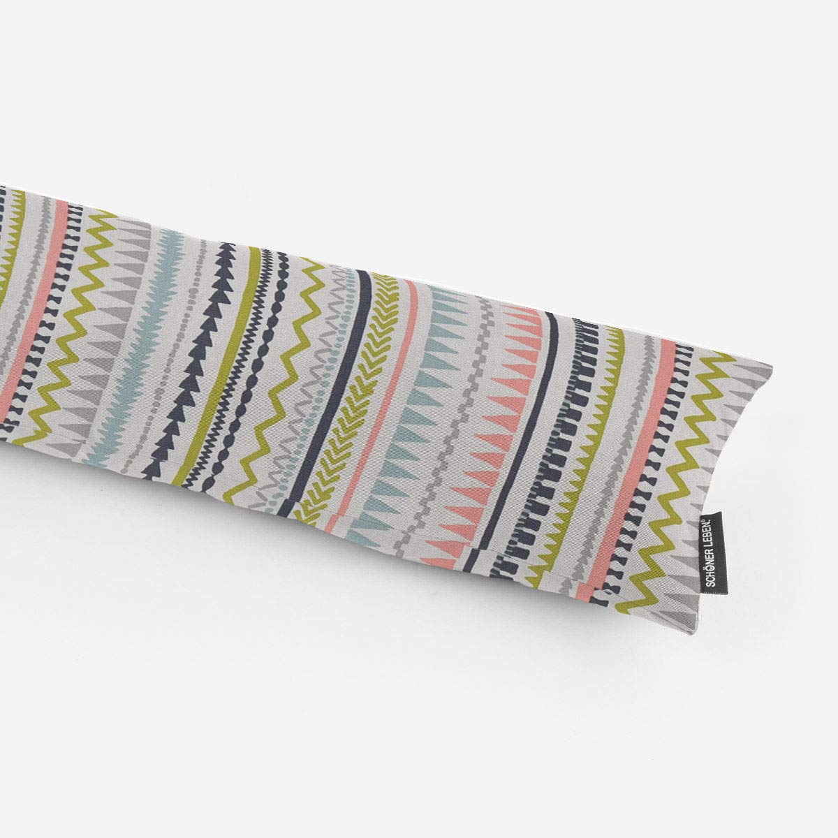 SCHÖNER LEBEN. Paraspifferi a strisce Ethno Inka, bianco, grigio, verde, rosa, diverse misure, a scelta: 120 cm di lunghezza