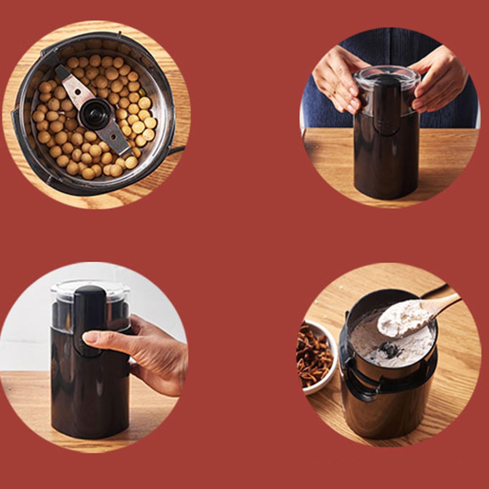 Chicchi di Caffè Elettrico Portatile In Acciaio Macinatore