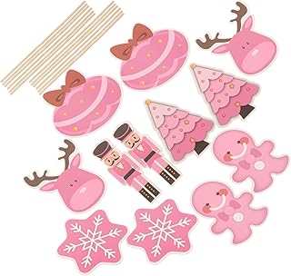 jojofuny 12pcs Christmas Ornaments Christmas Decorations Xmas Cake Picks Christmas Dessert Picks Xmas Cupcake Topper Picks Dessert Toppers Xmas Supplies Dessert Decor Emulsion Paper Muffin