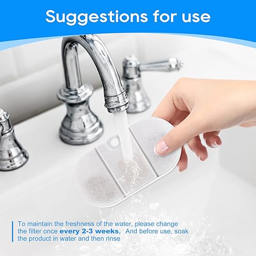 Miniatura 6 de Filtro de fuente de agua para gatos, paquete de 8 filtros de repuesto y 8 filtros de esponja compatibles con PETLIBRO Capsule 71 oz2.1 L, fuentes de