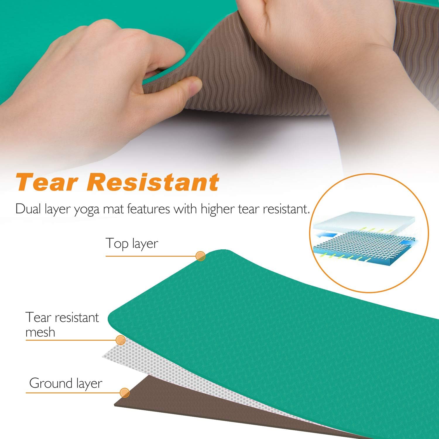 TOPLUS Yoga Mat - Classic 1/4 Inch Thick Pro Yoga Mat Eco Friendly Non Slip Fitness Exercise Mat with Carrying Strap-Workout Mat for Yoga, Pilates and Floor Exercises