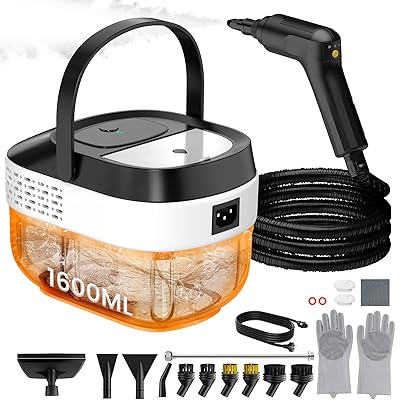 1.69Qt Steam Cleaner, 3-Level Adjustable Pressurized Steamer for cleaning, 10s Heat-Up, 2500W Handheld Steamer Cleaning for Home|Car|Tile|Floor, Multi-Surface Cleaning Machine with 22pcs Accessories