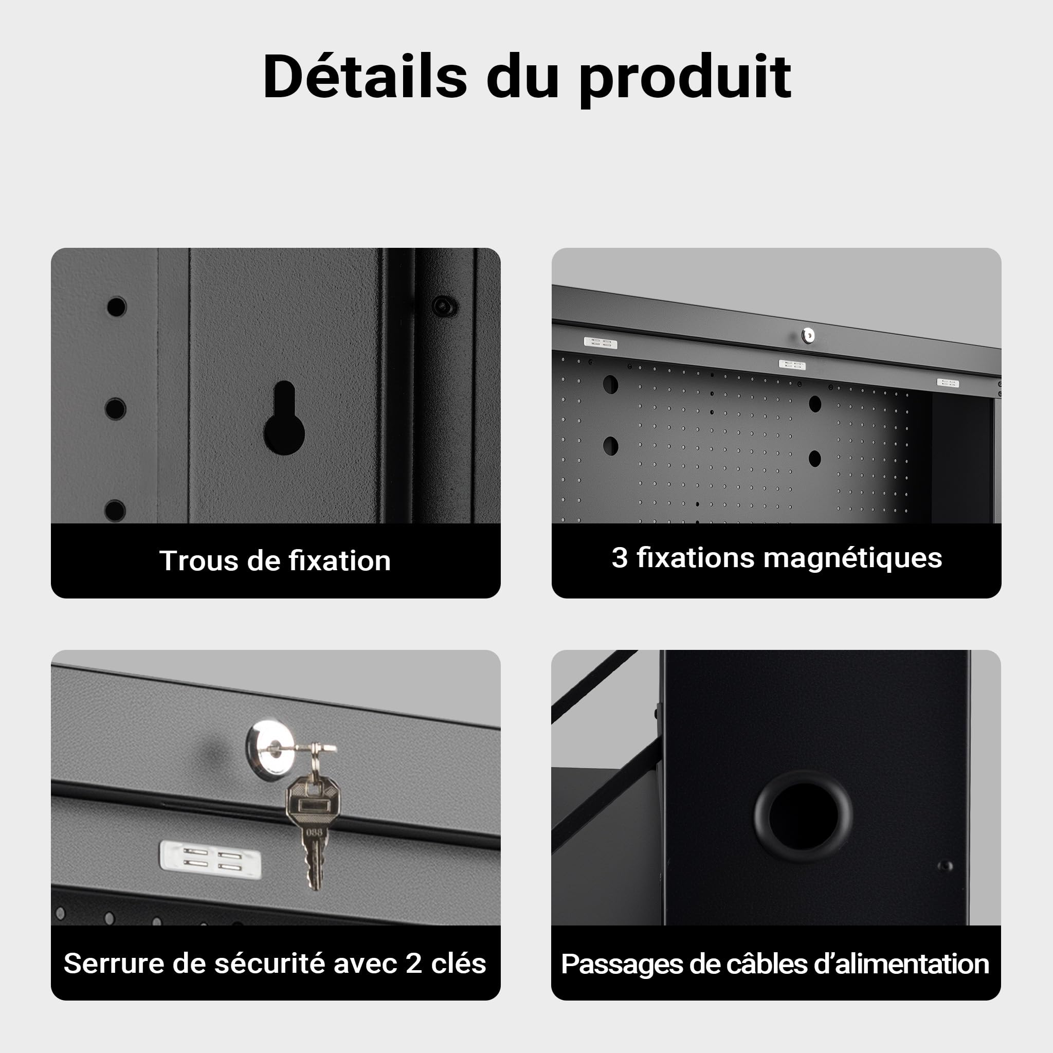 Wiltec Établi Mural Pliant – 912 x 200 x 610 mm – 50 kg Max. – en Acier – Verrouillable – avec Panneau d’accrochage – Banc de Travail Atelier Maison Bricolage