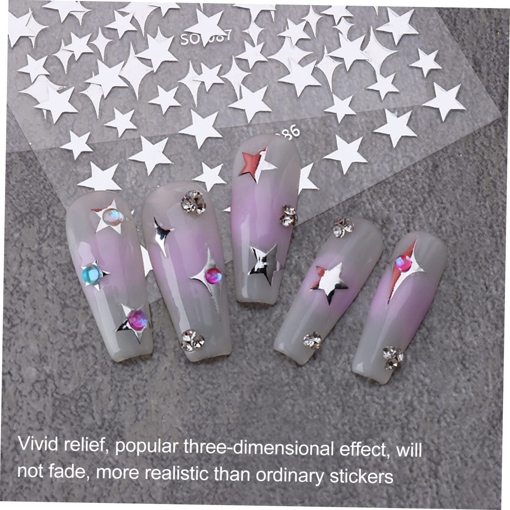 VALICLUD 5 Set Adesivi Per Unghie E Decorazioni Chic Per Nail Art Facili Applicare Per Manicure Casa E Salone 8 Fogli*5