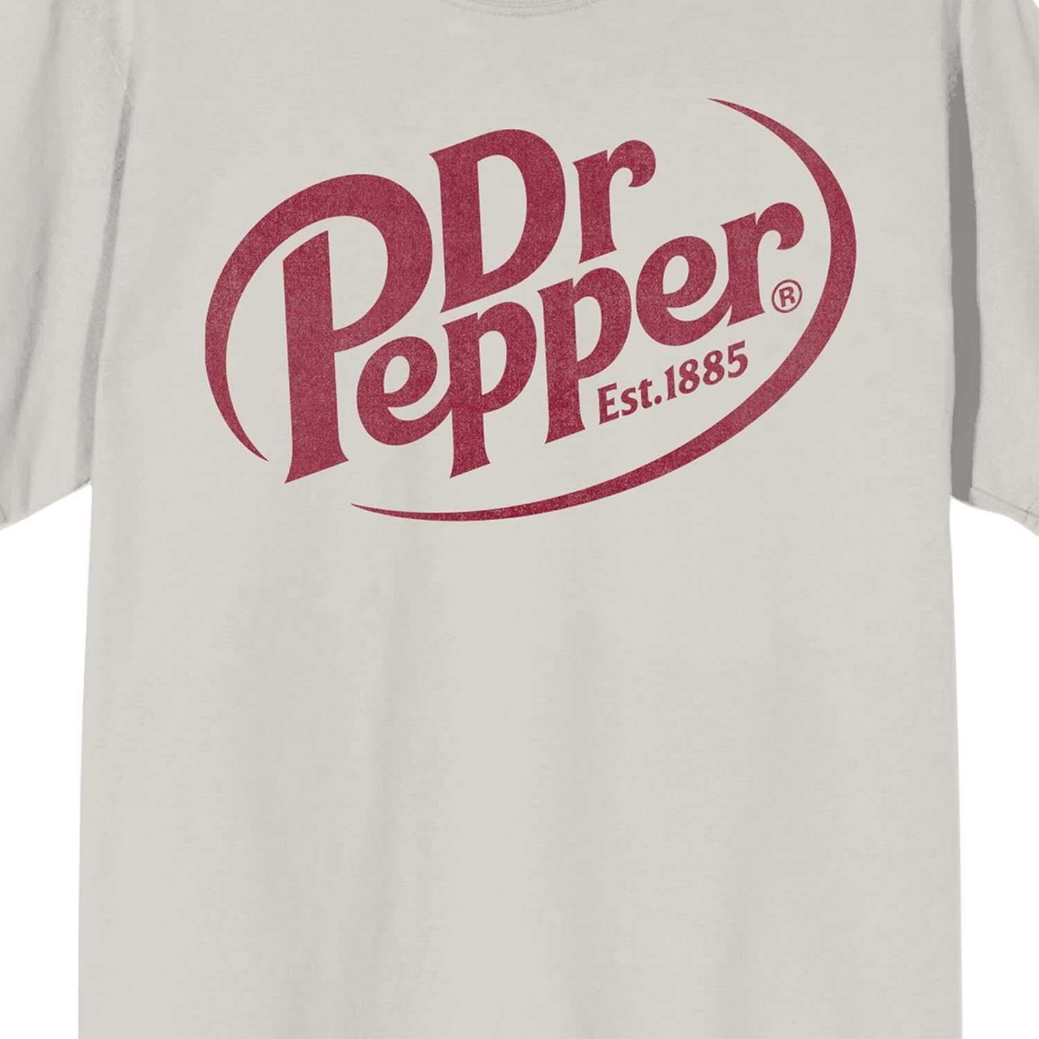Dr Pepper Est. 1885 Maroon Logo Men's Crew Neck Short Sleeve Shirt-XL - Image 2
