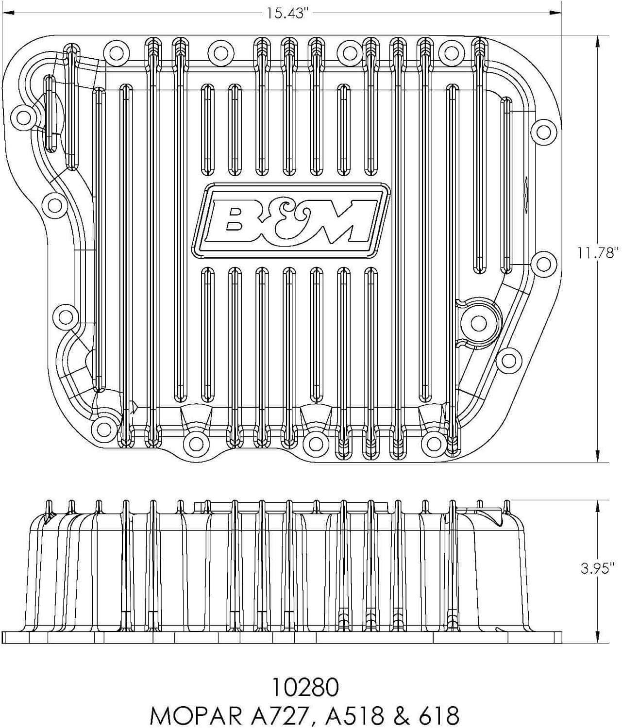 B&M 10280 Aluminum Transmission Pan