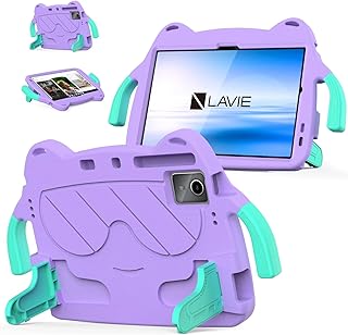 Doo LAVIE Tab T11 T1165/KAS 11型 ケース LAVIE Tab T11 PC-T1165KAS ケース 子供用 EVA素材 かわいい 軽量 耐衝撃 両手ハンドル付き 落下防止 LAVIE Tab T11 2025 キッズカバー 学生 老人 全面保護 LAVIE Tab T11 T1165 KAS 11インチ タブレットケース(パープル+ミントグリーン)