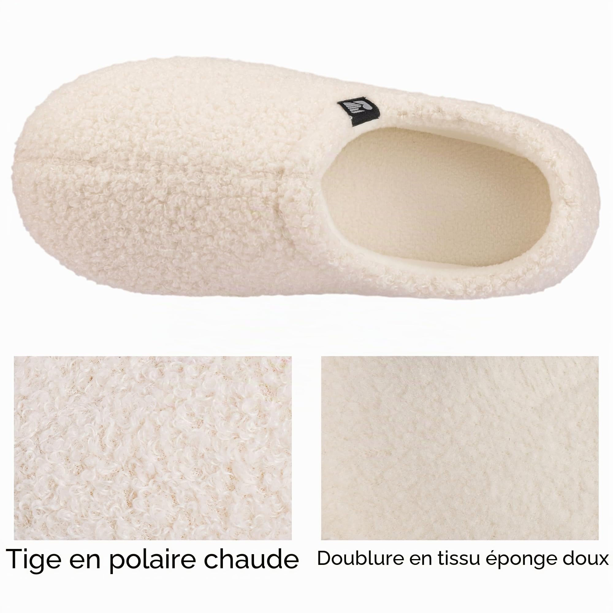 RockDove Chausson d'Intérieur Fermé en Polaire Teddy pour Femme