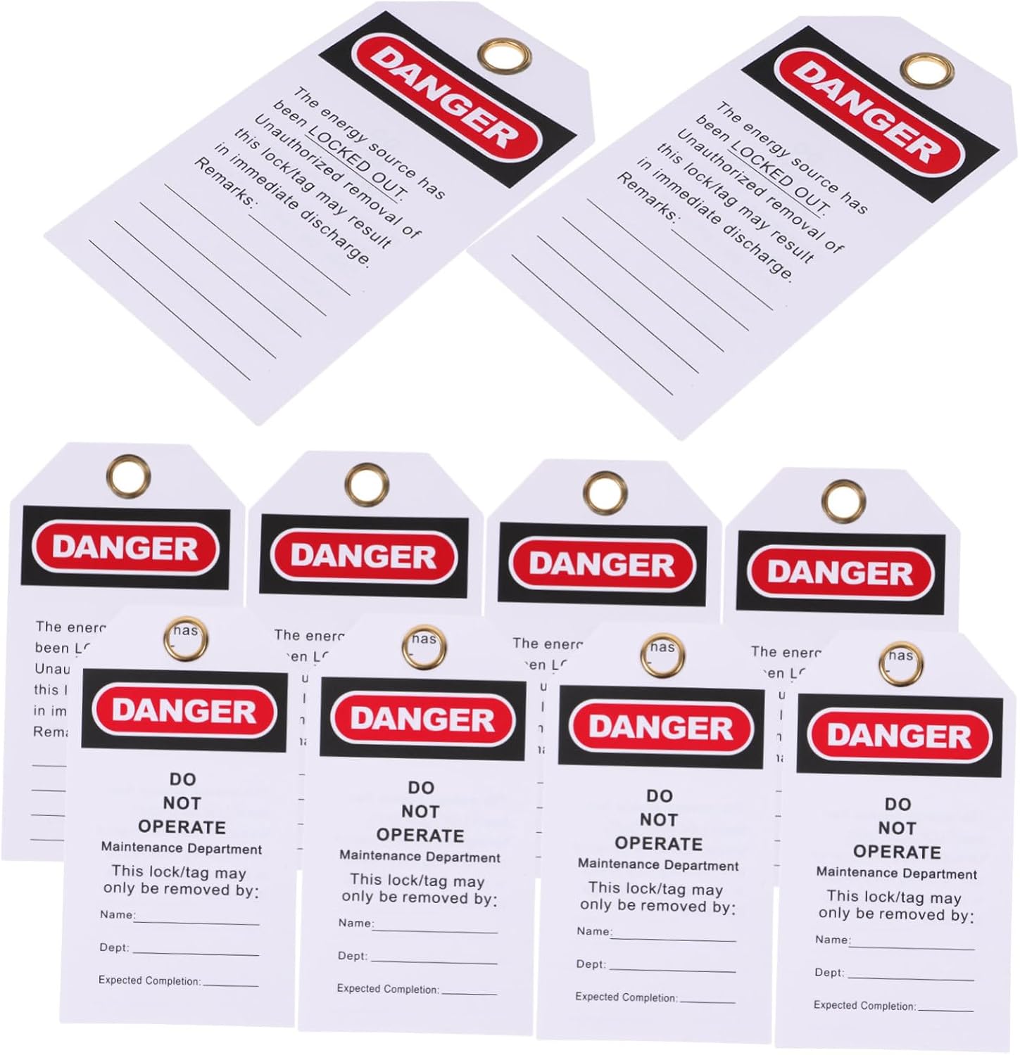 PRETYZOOM 10Pcs Tags Do Not Operate Danger Warning Tags for Equipment Repair Safety Signage for Industrial Settings Eye Catching and Secure Attachment