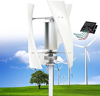 12000W No Noise Vertical Wind Turbine Generator,12V 24V 48V Magnetic Levitation Wind Turbine Residential Wind Turbine Kit with MPPT Controller, for Home Street Lighting,White-48V