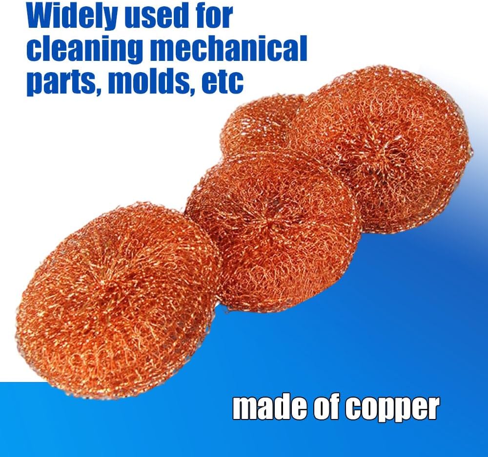 Nixalith Copper Solder Tip Cleaner, Wire Cleaner Sponge Ball, Coiled Sponge Tip Cleaner,Dia. 80mm,Thickness 20mm - (4PCS)