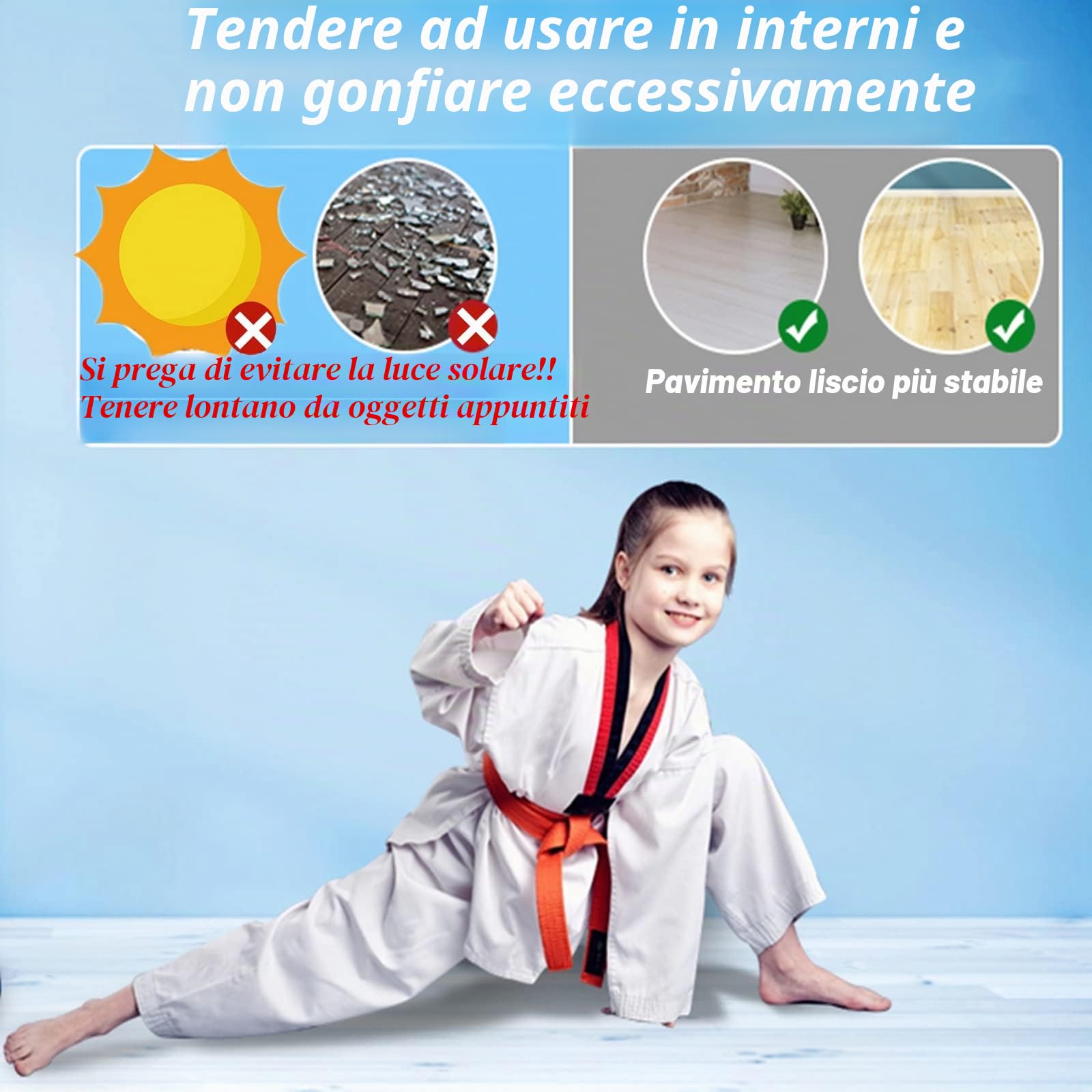 Sacco da Boxe Bambini 160cm Gonfiabile Ninja Sacco Boxe da Terra Bambino Sacco da Sabbia con Pompa ad Aria per Praticare MMA Karate Taekwondo e per Alleviare L'energia Repressa nei Bambini