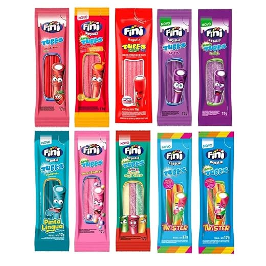 Kit 6 Caixas Fini Tubes Bala Sabores Variados - 72 unidades