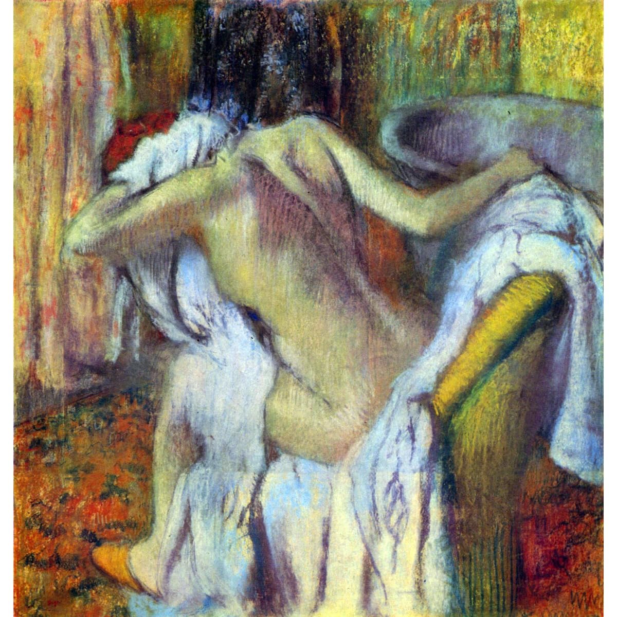 Impression sur toile Degas After Bathing 4 haute definition