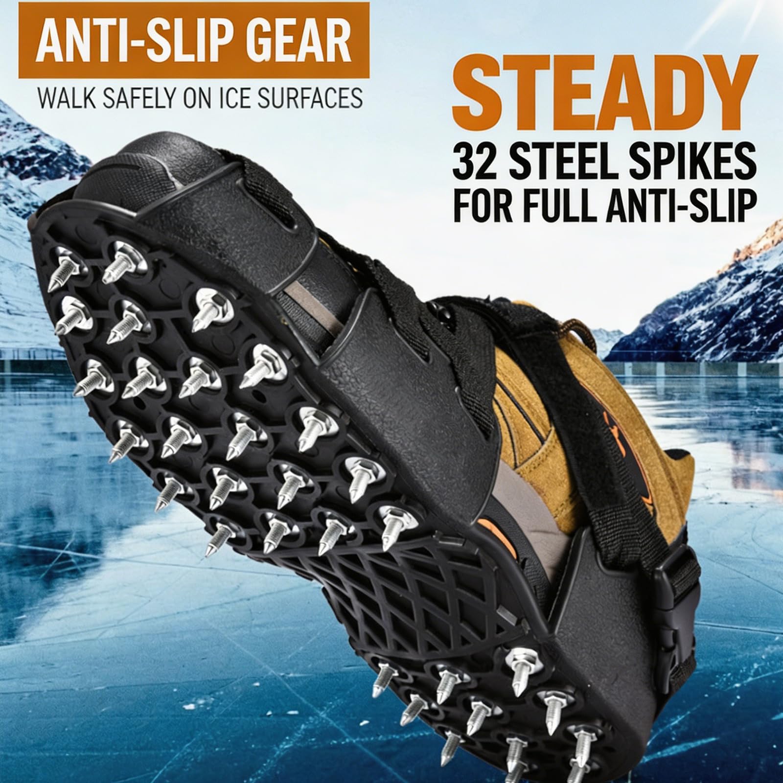 Crampons de neige antidérapants pour la randonnée, le jogging et l'escalade