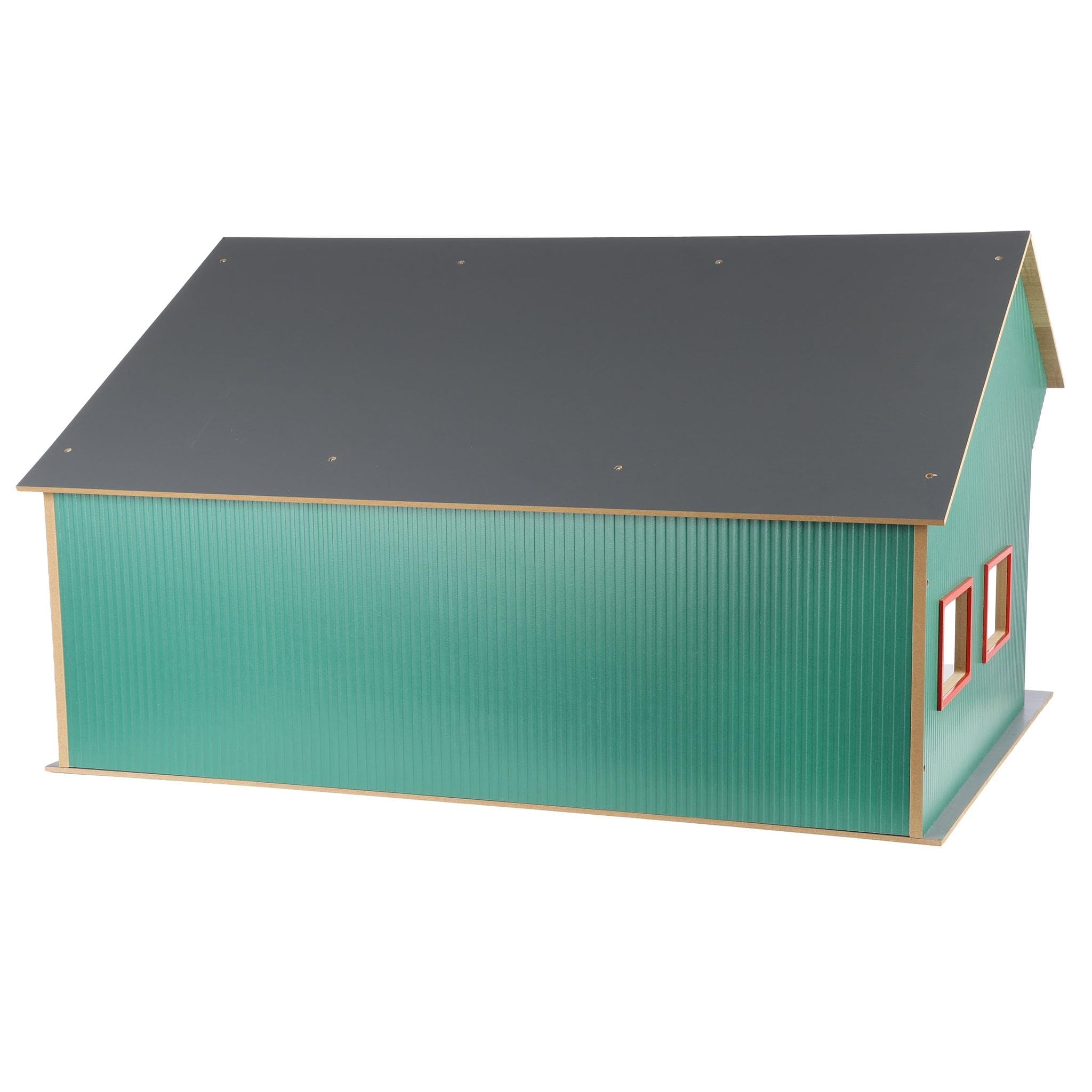 Kids Globe Holz Bauernhof Spielzeug – Scheune, Schuppen, Halle, Stall, 1:16, mit 3 Boxen – robust, kindgerecht, pädagogisch wertvoll, Spielfigurenzubehör