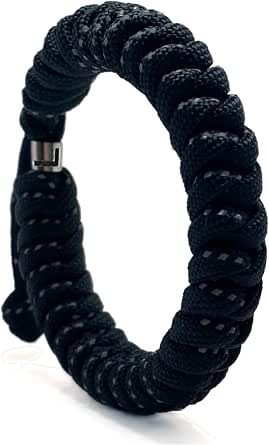 LAMIBEE Paracord Survival Bracelet – Adjustable, 550lb Strength, Burgundy Awareness Ribbon Design