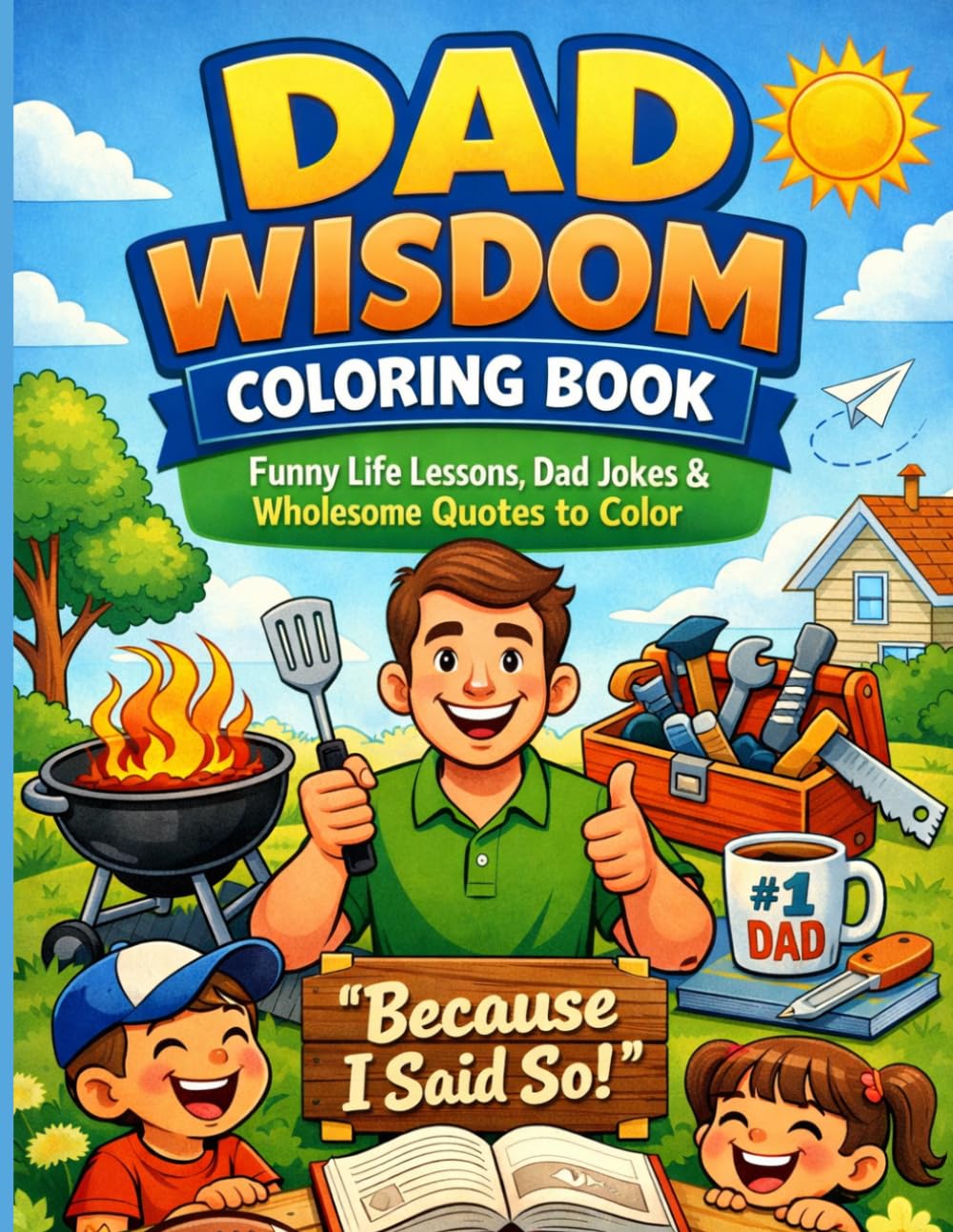 Dad Wisdom Coloring Book: Funny Life Lessons, Dad Jokes & Wholesome Quotes to Color