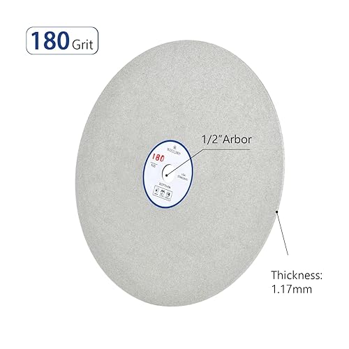 Miniatura 31 de SCOTTCHEN Rueda plana de diamante 8 "x 1/2" disco de lijado de pulido disco de pulido - grano 80