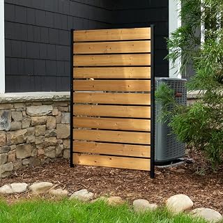 Enclo Concord 5ft No Dig Cedar Wood Privacy Screen Panel - Hide Trash Cans, AC Units, Outdoor Fence EC18022