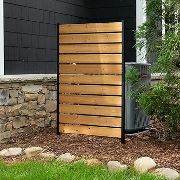 5ft H x 3.2ft W (1 Panel) No Dig Enclo Concord Cedar Wood Privacy Screen, Great to Hide Trash Cans, Decorative Patio Privacy Screen, Outdoor Fence, Air Conditioner Fence, EC18022