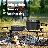 Vista 2 de aiGear Camping Cooking Set Cookware Mess Kit with Storage Bag Pot Pan Set Camping Accessories for Outdoor Camping Hiking Picnic Portable and