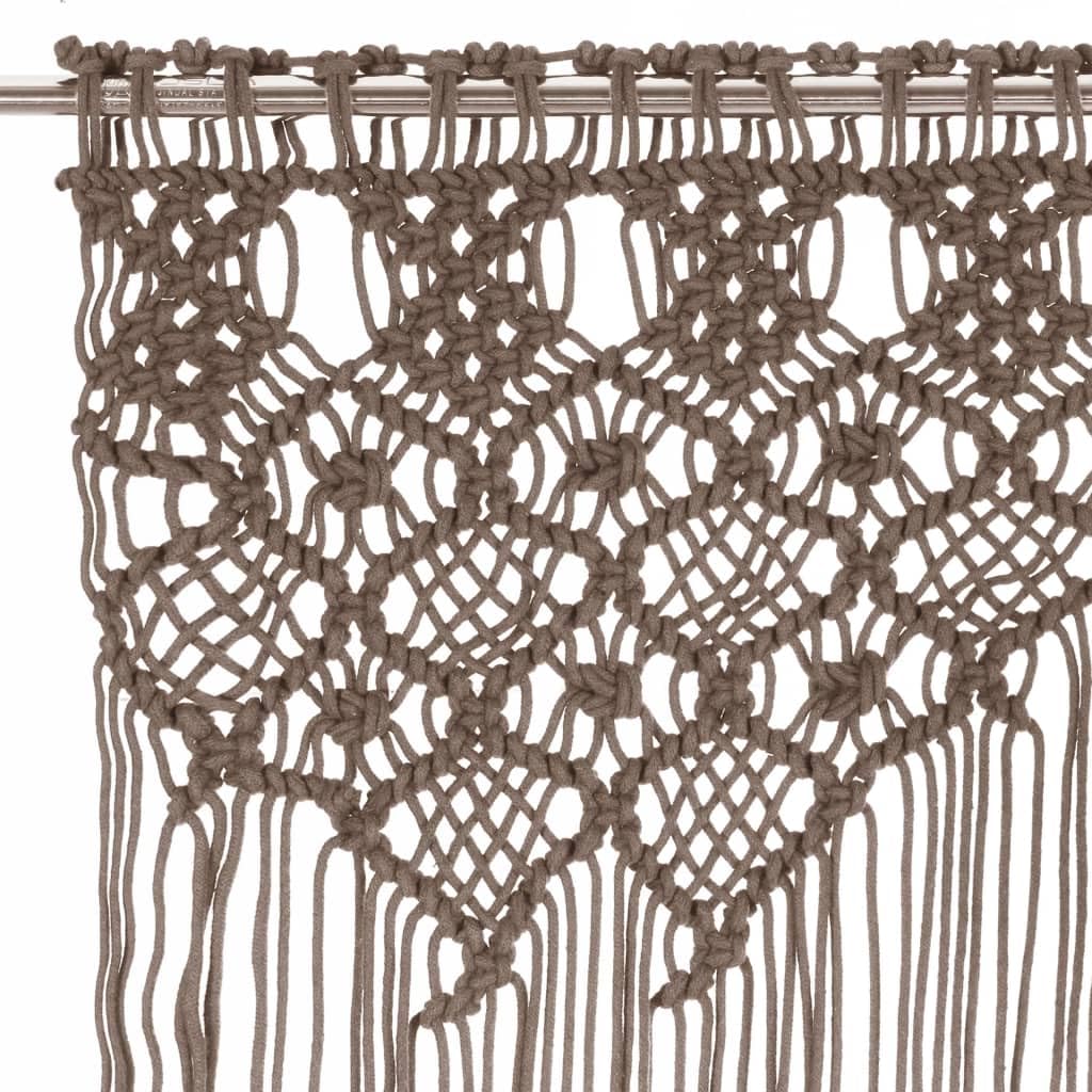 Tomostar Rideau Macramé, Tapisserie Murale Rideau de Porte Taupe 140x240 cm Coton