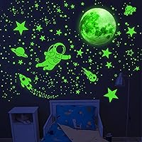 Vista 4 de Glowing Stars for Ceiling, 982PCS Glow in The Dark Stars,Space Wall Decals Solar System Galaxy Planets Wall Stickers for Kids, Wall Decor for Gilrs