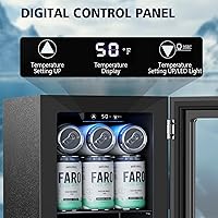 Vista 3 de COWSAR Commercial Beverage Refrigerator 24-Can Mini Fridge, Countertop Wine Cooler Small Adjustable Digital Thermostat, LED Light, Freestanding
