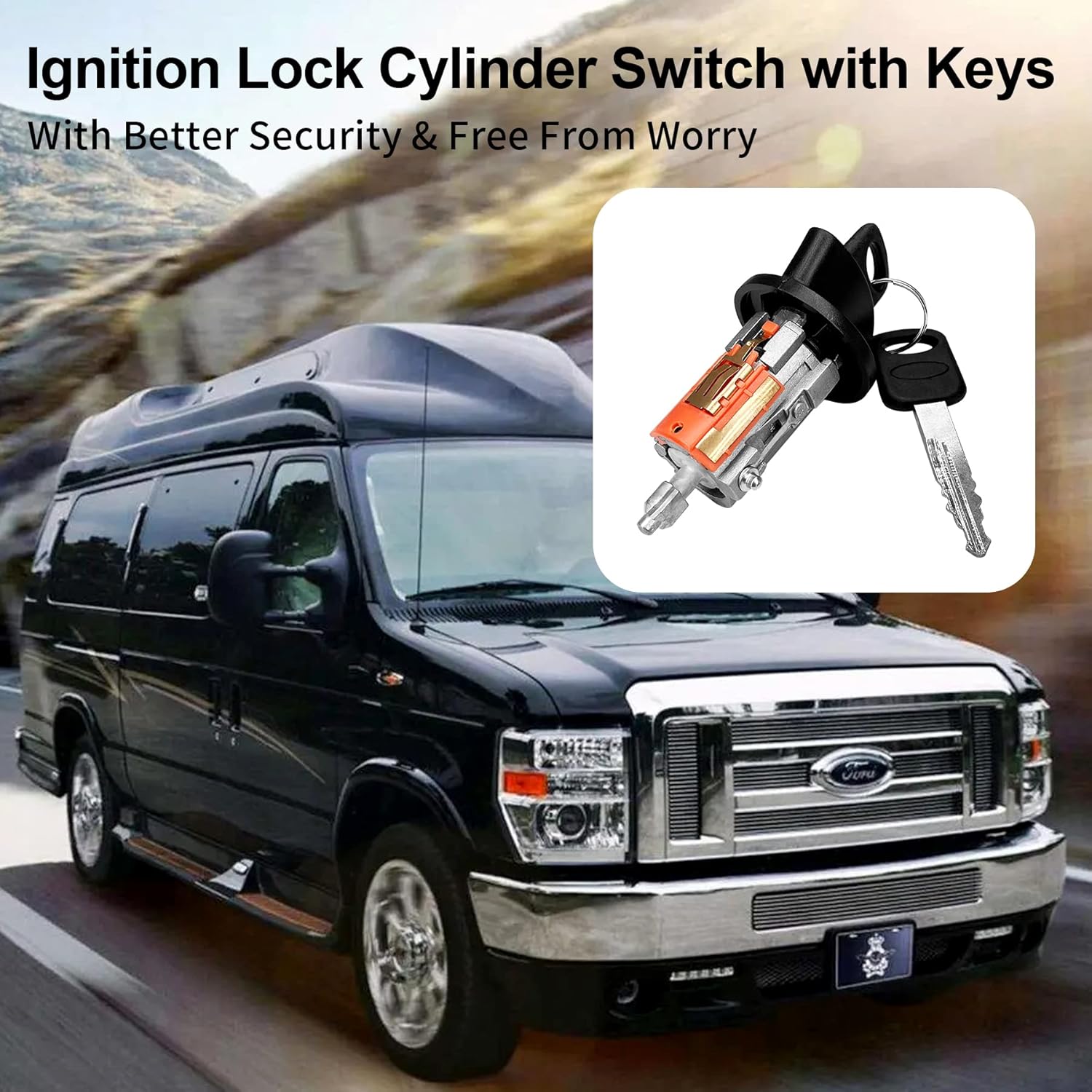 Ignition Lock Cylinder Switch with Keys, Compatible with 1996-2016 Ford, 1996-2007 Lincoln, 1996-2007 Mercury, 1998-2009 Mazda, Replace#: 924-724
