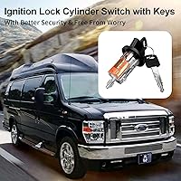 Vista 6 de Interruptor de cilindro de cerradura de encendido con llaves, compatible con Ford 1996-2016, Lincoln 1996-2007, Mercury 1996-2007, Mazda 1998-2009