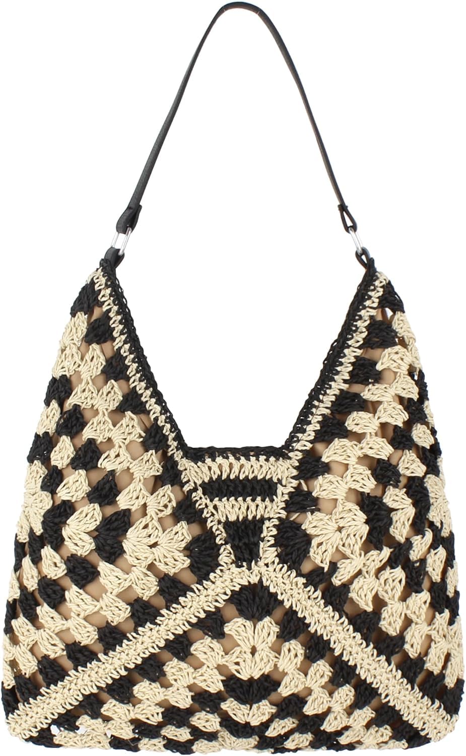 MAIRO LIFESTYLEStraw Wicker Handmade Boho Summer Beach Aztec Tote Bag