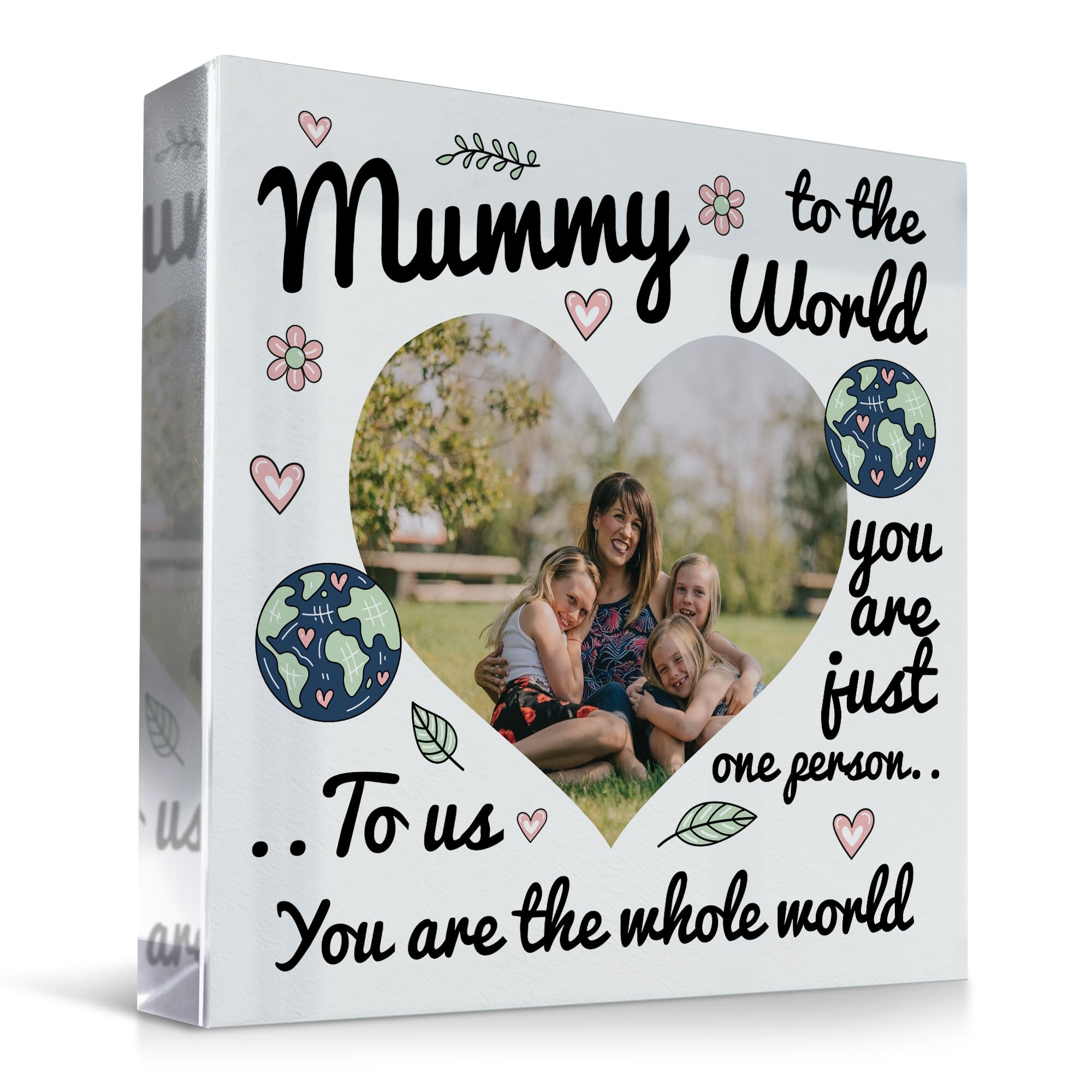 Red Ocean Personalised Mummy Gift, Photo Plaque, You Are The Whole World, Mum Gifts, Mothers Day Gift, Mum Birthday, For Her, From Daughter, From Son, Thank You For