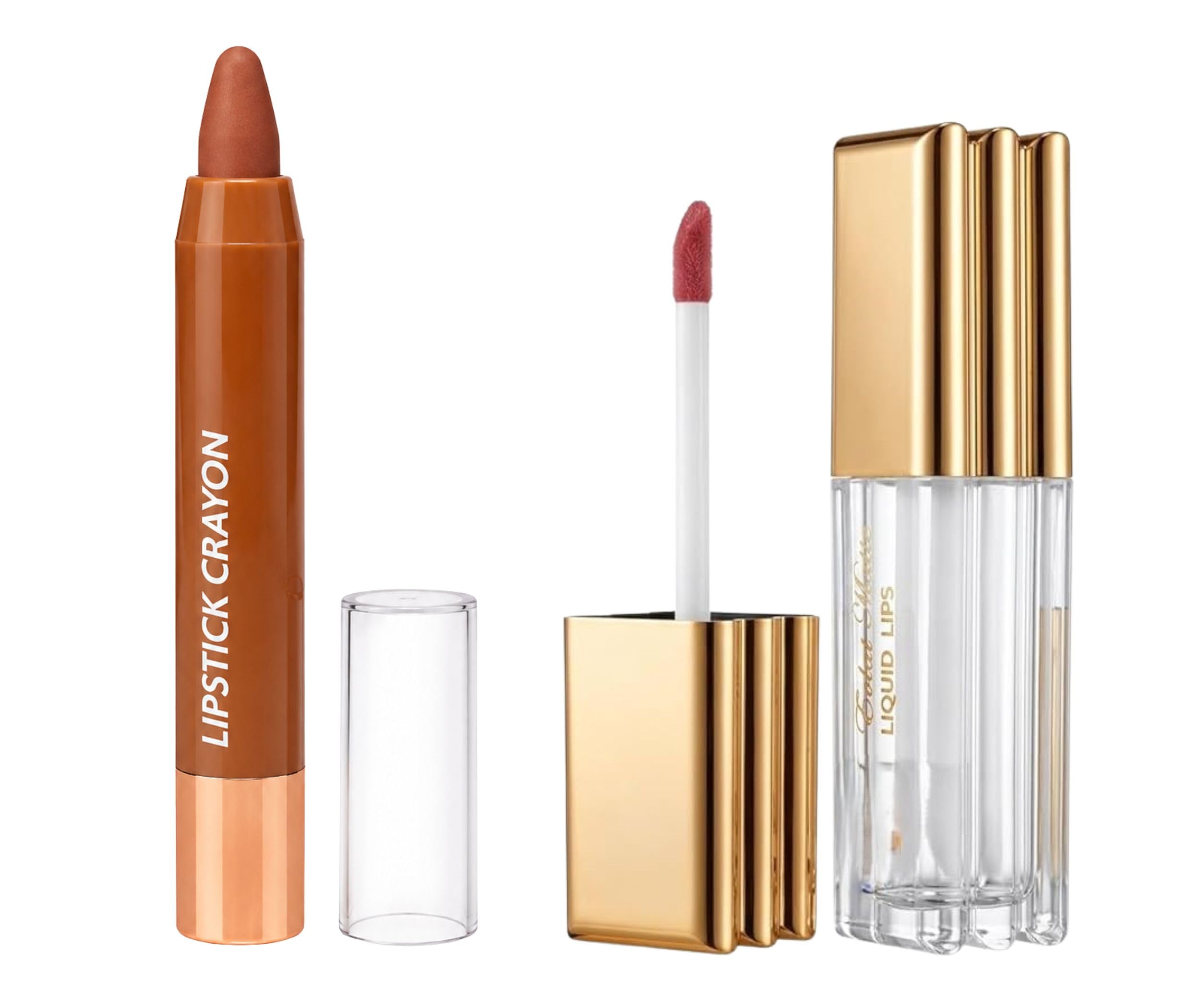 2-in-1 Lip Combo Set for Women | Matte Lipstick Crayon & Long Lasting Liquid Lipstick Kit | Smudge-Proof, Pigmented Nude Lip Color Pack for Daily Wear & Gifting-picture-18