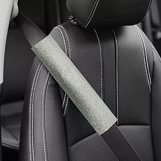 MINGZAIQIPEI Bling Bling 2PCS Car Safety Belt Covers - Crystal Diamond Seat Belt Shoulder Pads for Women or Girls (Pink)