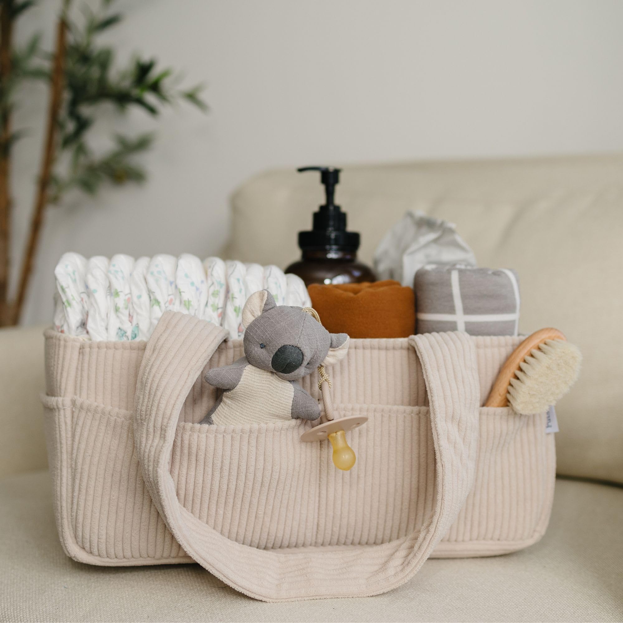 PUTSKA Baby Nappy Caddy Organiser for Changing Table, Stylish Nursery Storage Basket, Newborn Essentials - Image 3