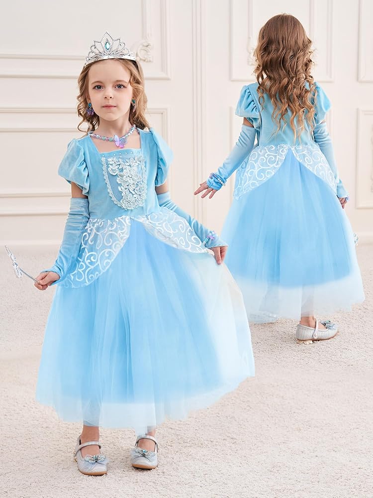 open lace back dress Short Ball Gown Princess Girls Pageant Dresses Kids Formal Gowns Long –  Siaoryne main image 0
