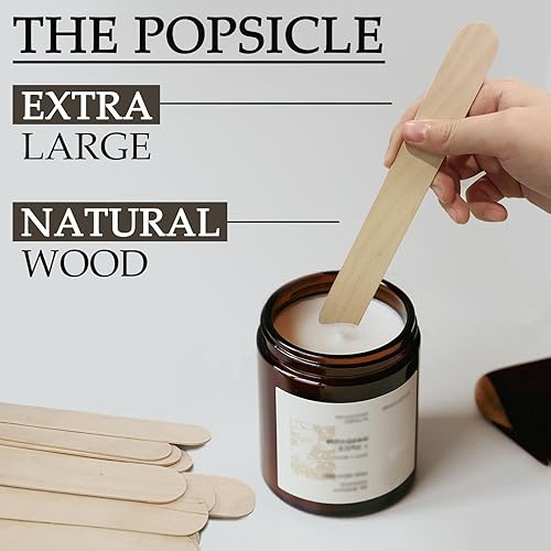 Miniatura 7 de Palitos de madera de KTOJOY Jumbo de 8 pulgadas, 100 palitos de madera para manualidades, palitos de palitos de hielo para manualidades, proyectos