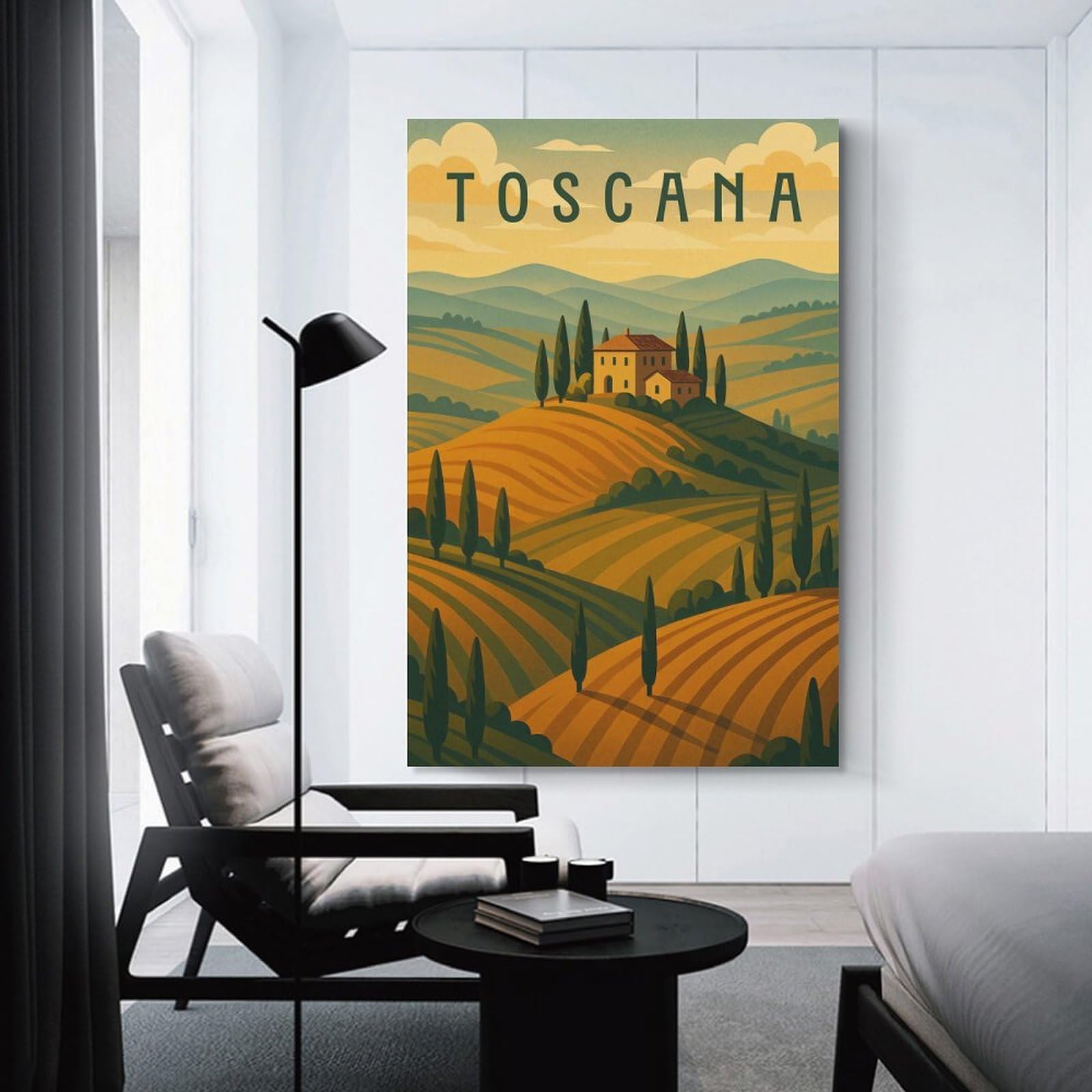 Junmoney Room Decor Wall Art Tuscany Travel, 12x18inch(30x45cm), for Flats, Guest Rooms Or Compact Rooms, Wall Decor with Flexible Room Appeal