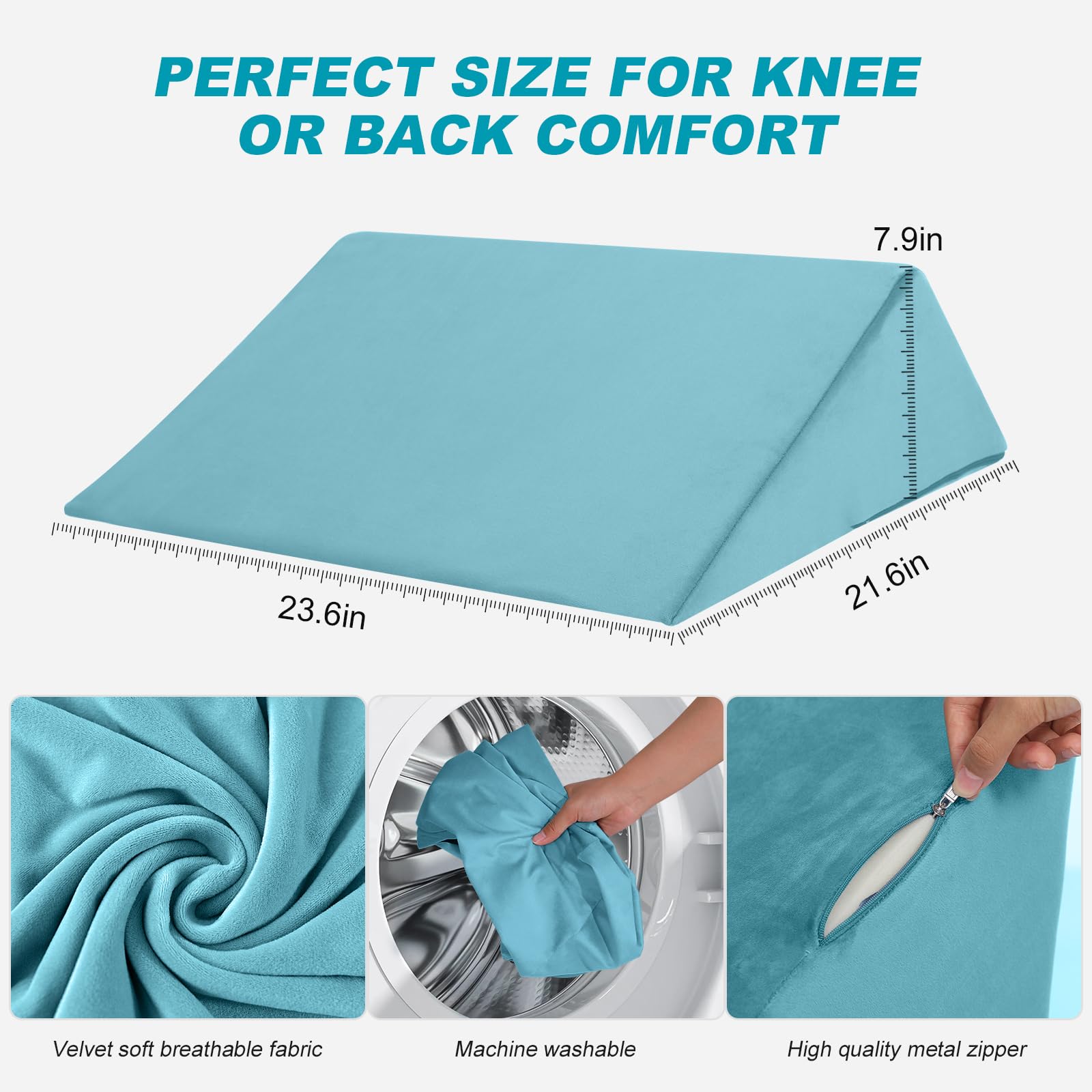 Knee Wedge Pillow Pure Memory Foam, 8