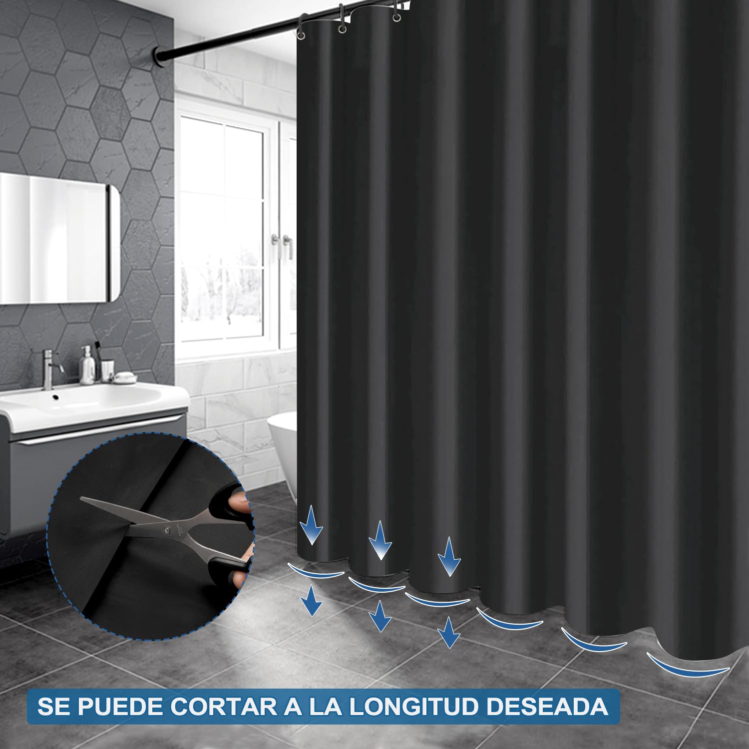 Orediy – Rideau De Douche Imperméable 168x183 Cm, Polyester Avec 12 Crochets, Décoration Salle De Bain Motif Unique
