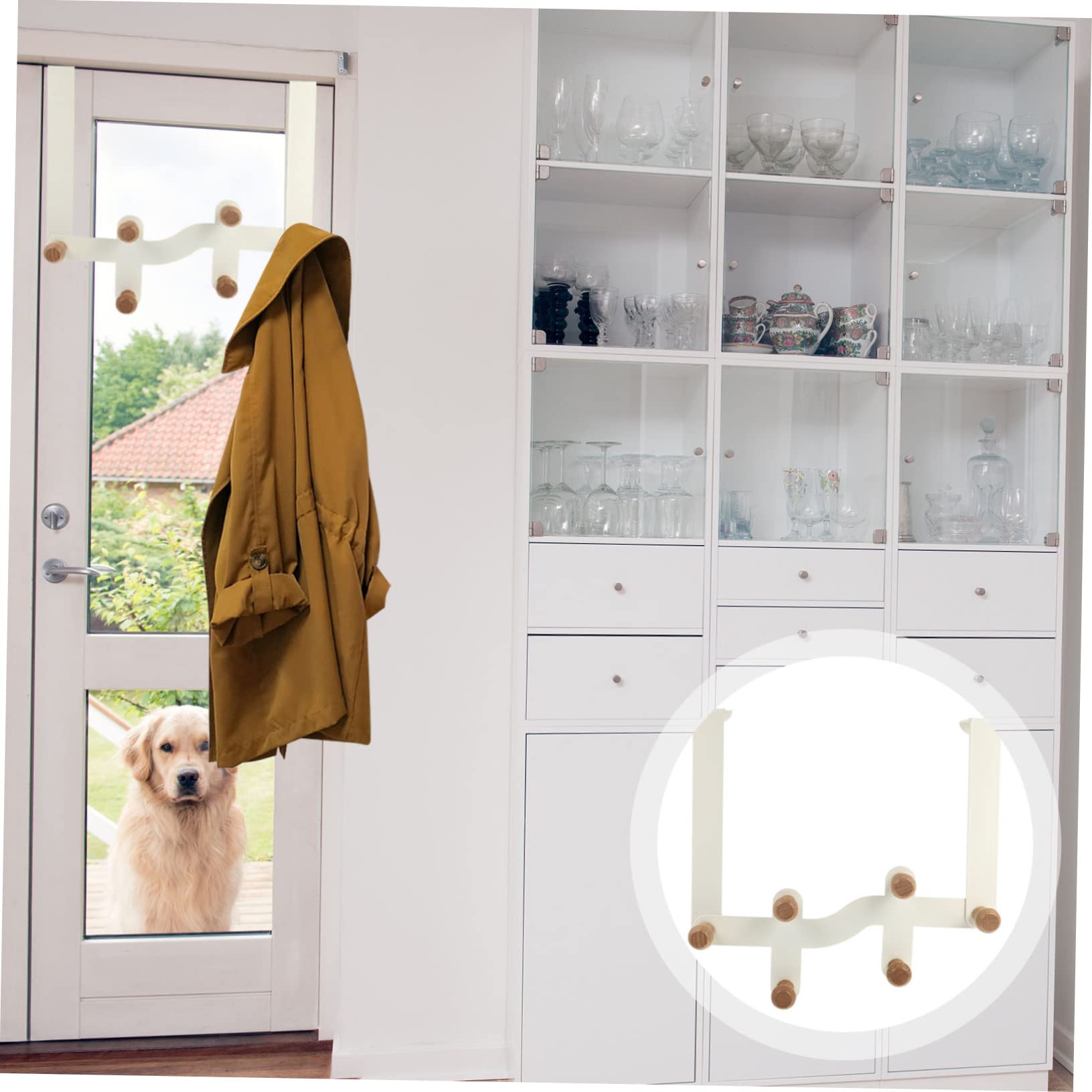 Genérico Toallero3 Piezas 6 Ganchos para Puerta toallero para el baño Ganchos para Puerta de Metal Ganchos para Perchas para Colgar en la Puerta Ganchos para Espejo sin perforar conectar Ganchos para