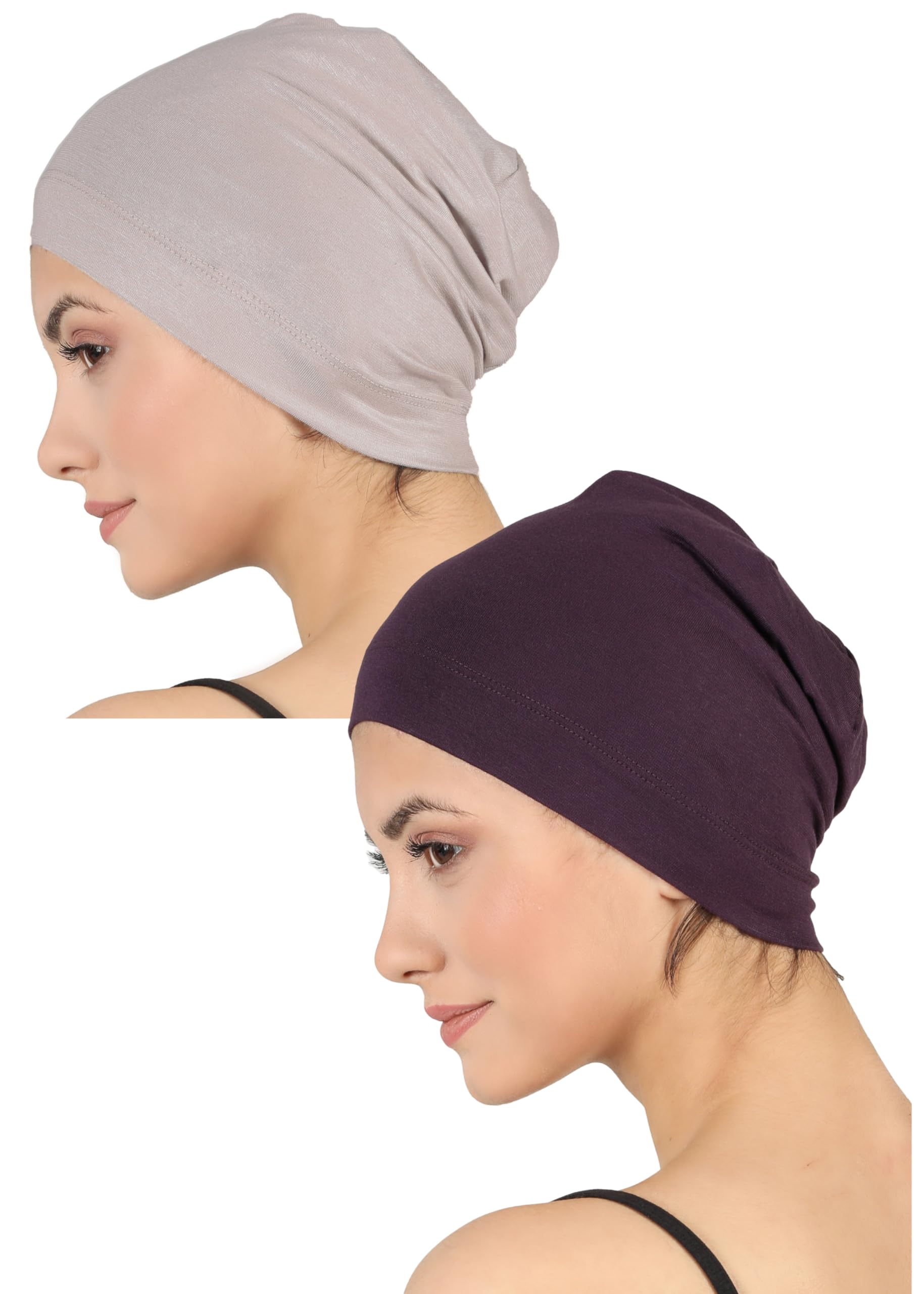Deresina Bamboo Chemo Headwear for Women & Men – Ultra-Soft, Lightweight, Breathable Sleep Cap, Alopecia and Hair Loss Beanie (x Mink - Mulberry - One Size)