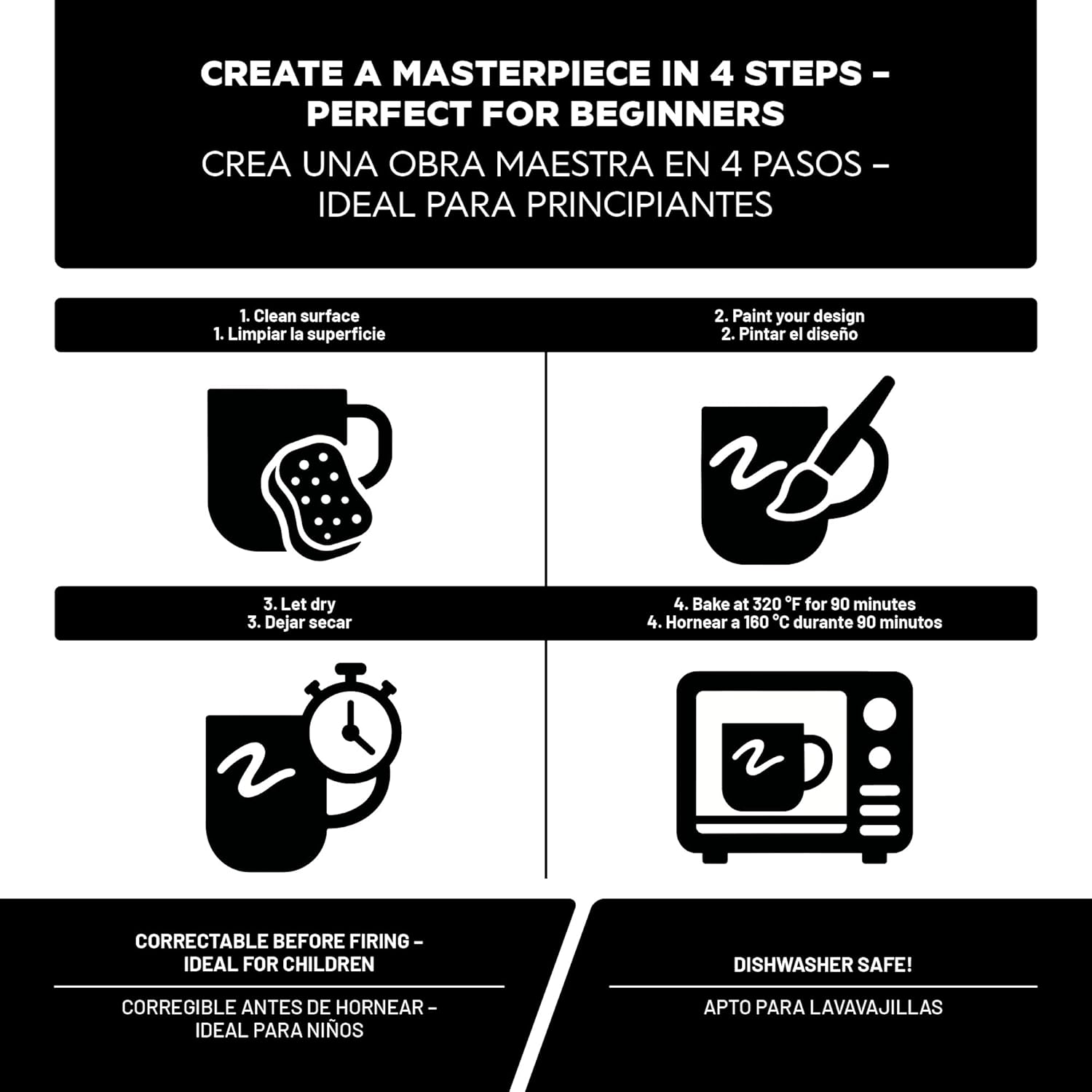 Ceramic and Porcelain Paint Set (17 x 1.52 fl oz) – Color Cosmos – Dishwasher Safe – Perfect for Mug, Tile & Creative DIY Projects