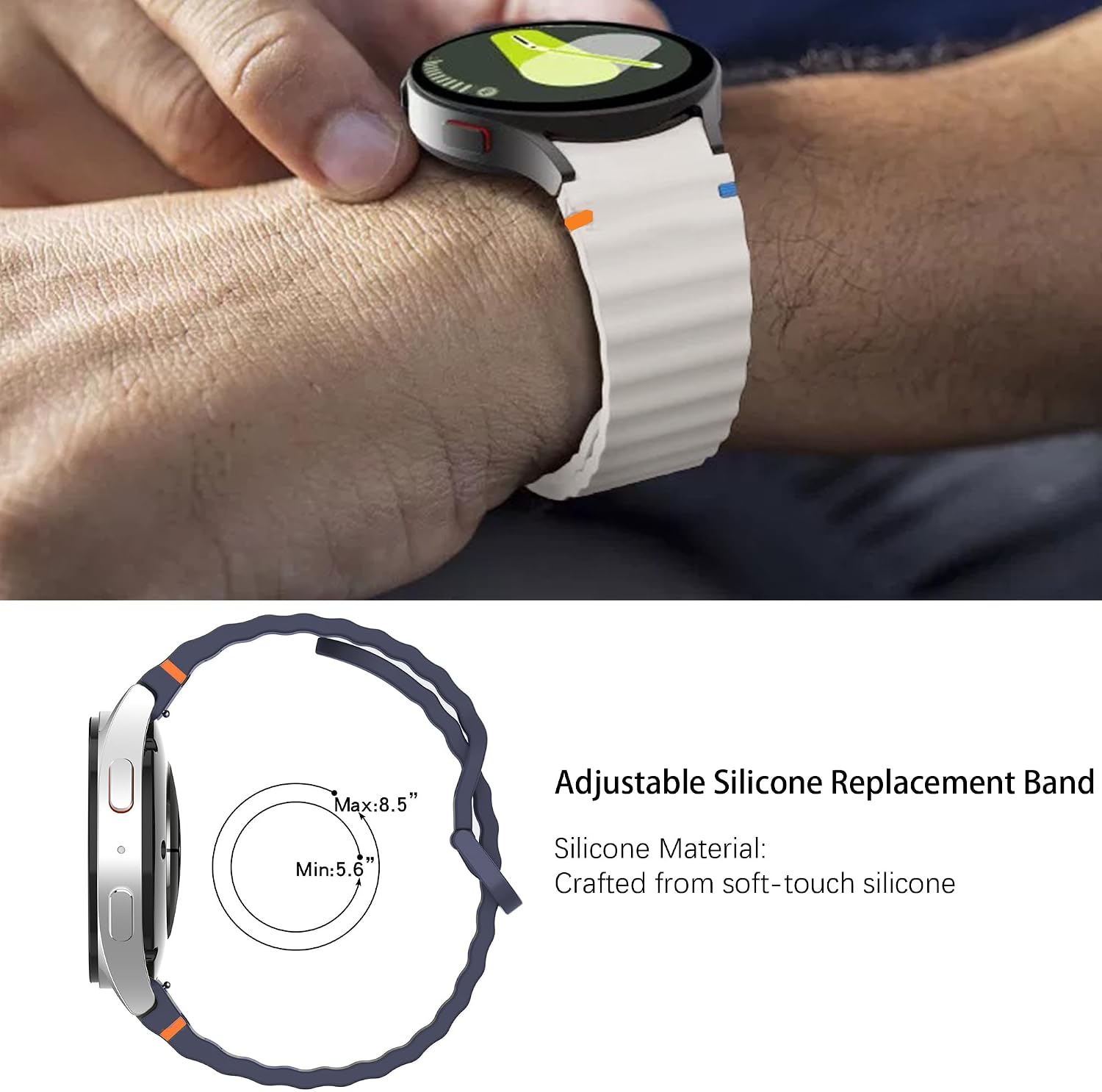 Compatible with COROS APEX 4 Bands, 20mm, 22mm, 24mm New Silicone Woven Line Adjustable Replacement Strap Compatible with COROS PACE 3 / APEX 2 Pro / APEX Pro / APEX 46mm/APEX 2 / PACE 2 / APEX 42mm / NOMAD / APEX 4 46mm, 42mm Smartwatch