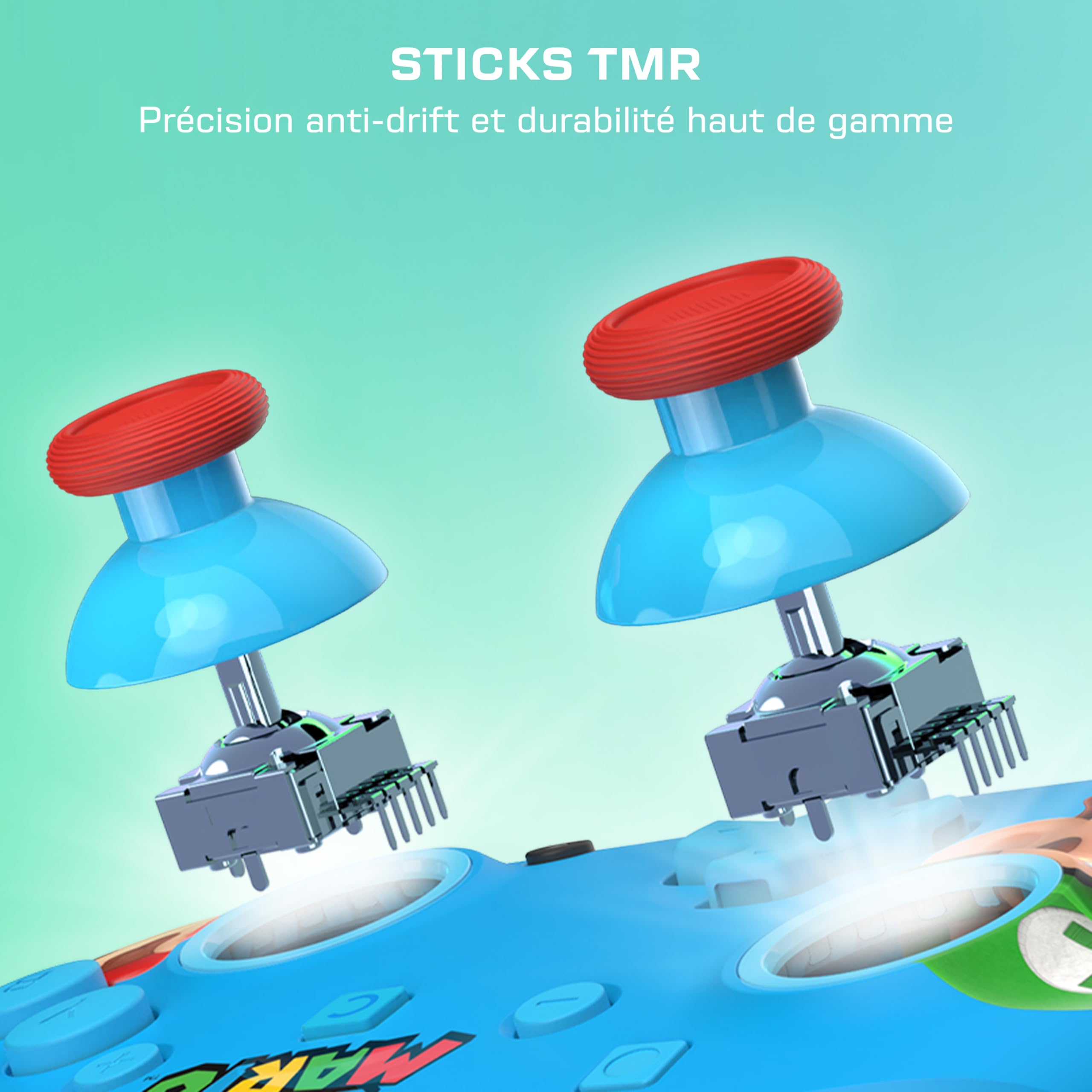 Turtle Beach Rematch Mario & Luigi manette sans fil sous licence officielle pour Nintendo Switch 2 avec batterie rechargeable, RGB e sticks TMR