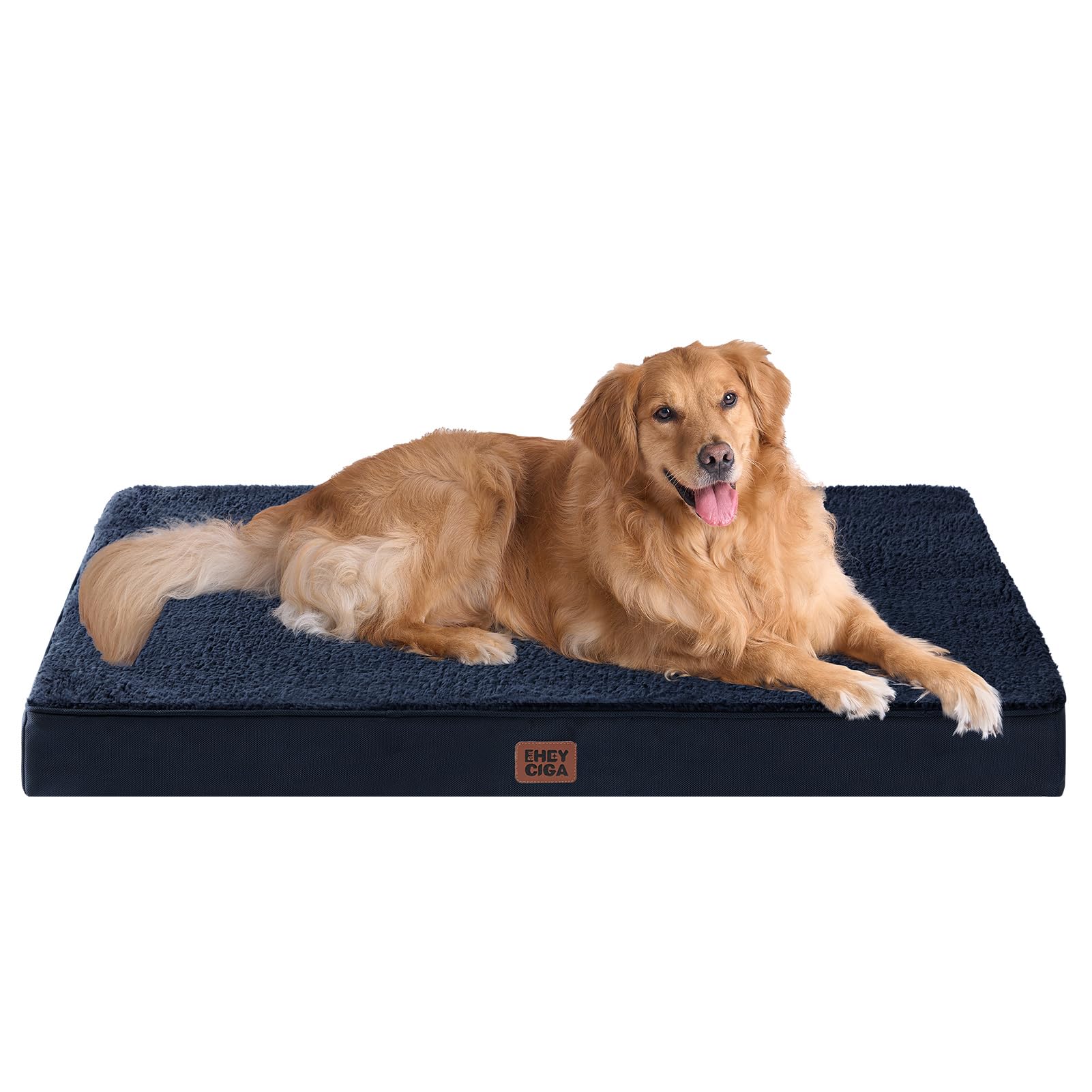 EHEYCIGA Cuccia Cane Interno Taglia Grande XL, (112L x 81W cm) Ortopedica Cuscino per Cani, Cuscino Cane Sfoderabile e Lavabile, Ortopedico Lettino per Cani, Orthopedic Dog Bed, Blu Navy