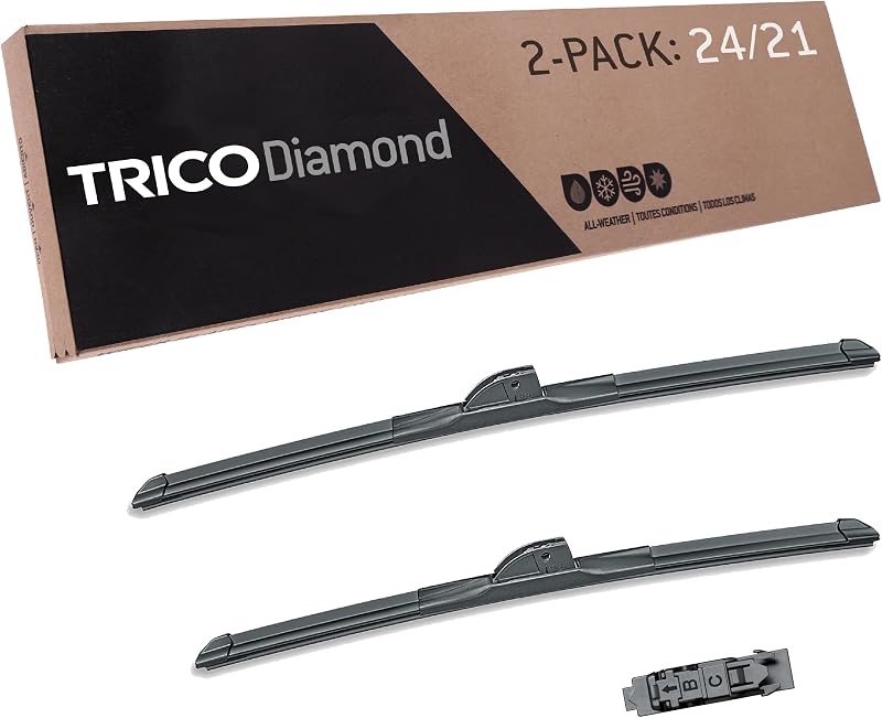 Palhetas do limpador de para-brisa TRICO Diamond Beam 24" + 21" – Kit com 2 unidades