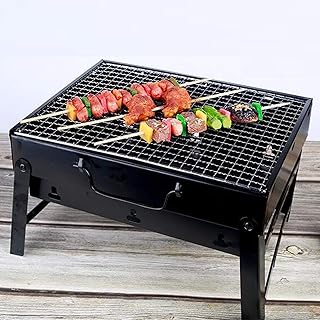 GaRcan Premium BBQ Grill Portable Folding Charcoal Stainless Steel Desk Tabletop Barbecue Grill for Garden Terrace Hiking Picnics Party